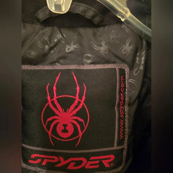 Spyder ski snowboard coat, black, boys size 14 - Picture 3 of 3